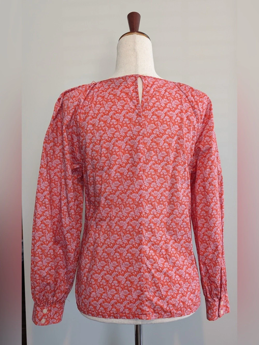 J. Crew x  Liberty of London Puff-Sleeve Scoopneck Shirt Toutouayette Print Sz S